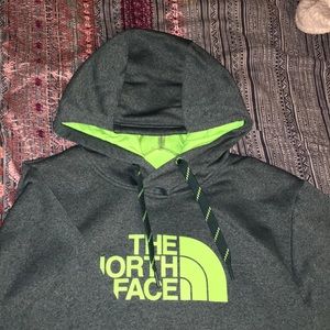 North Face Hoodie Dark And Lime Green 